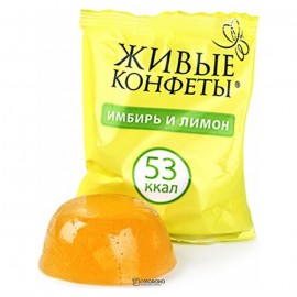 Мармелад желейный на фруктозе Живые конфеты из свежих фруктов Лимон и Имбирь Лакомства для здоровья 170 г 111181