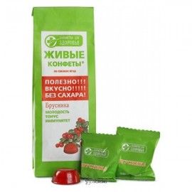 Живые конфеты мармелад на фруктозе из свежих ягод Клюква Лакомства для здоровья 170 г 111182