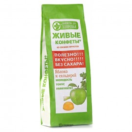 Живые конфеты мармелад на фруктозе из свежих фруктов Яблоко и сельдерей Лакомства для здоровья 170 г 111184