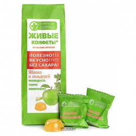 Живые конфеты мармелад на фруктозе из свежих фруктов Яблоко и сельдерей Лакомства для здоровья 170 г 111184