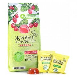 Мармелад желейный Живые конфеты из свежих ягод Малина Лакомства для здоровья 170 г 111187