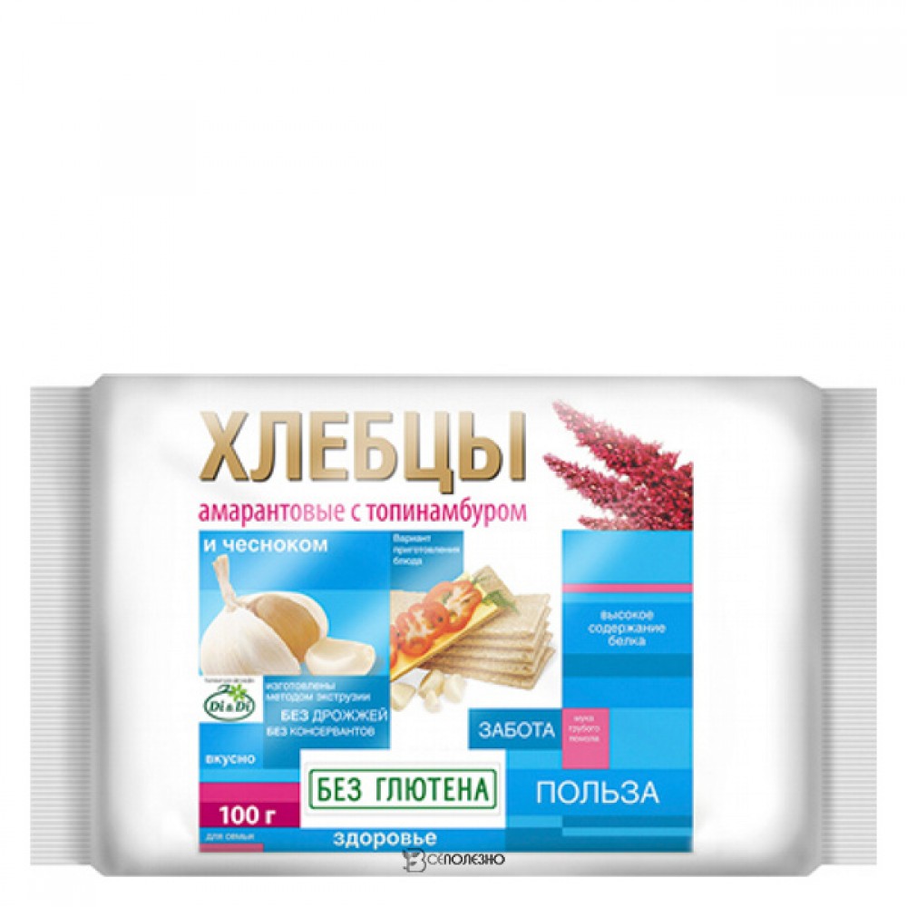 Хлебцы амарантовые с чесноком Ешь здорово 100 г 111238