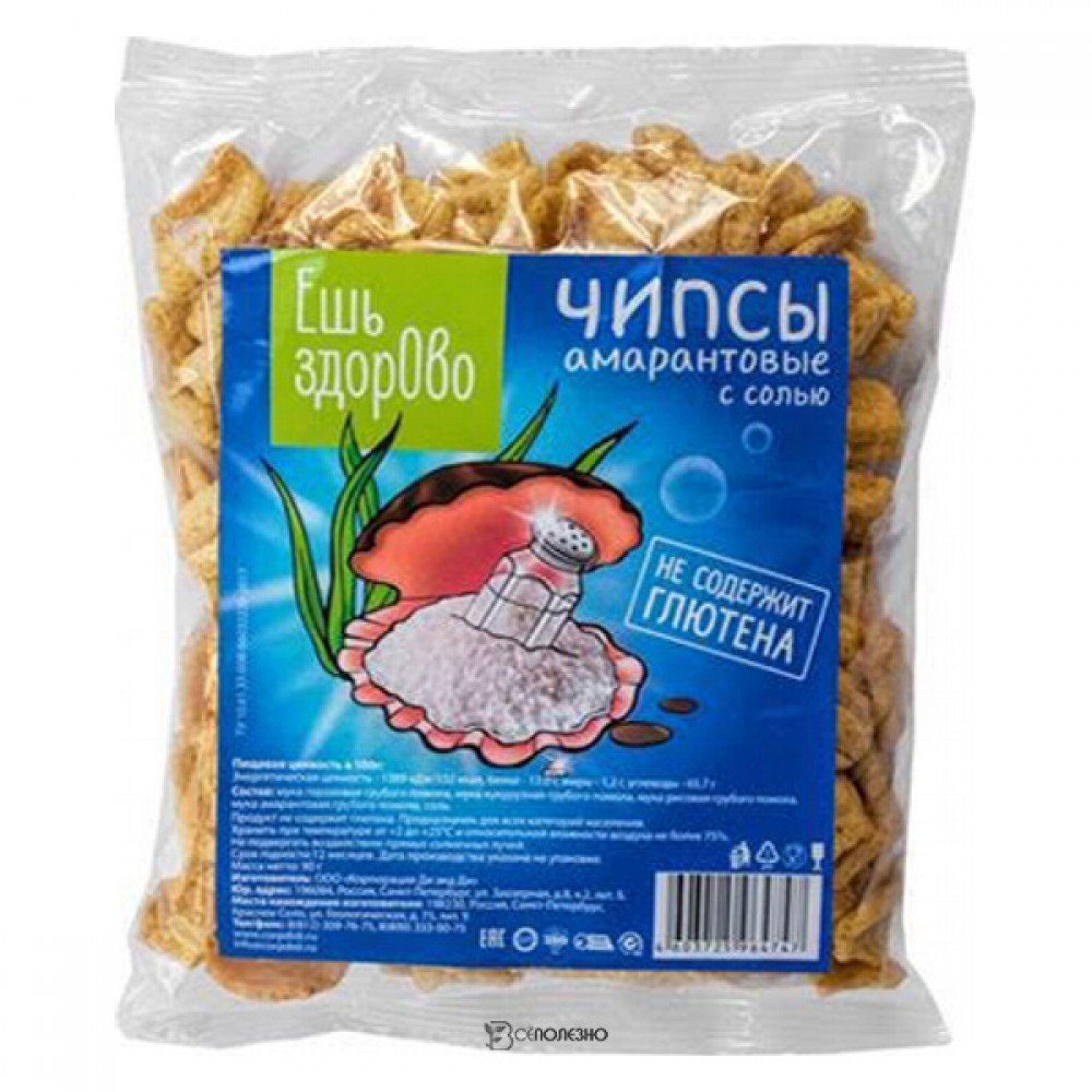 Чипсы амарантовые с солью Ешь здорово 90 г 111241