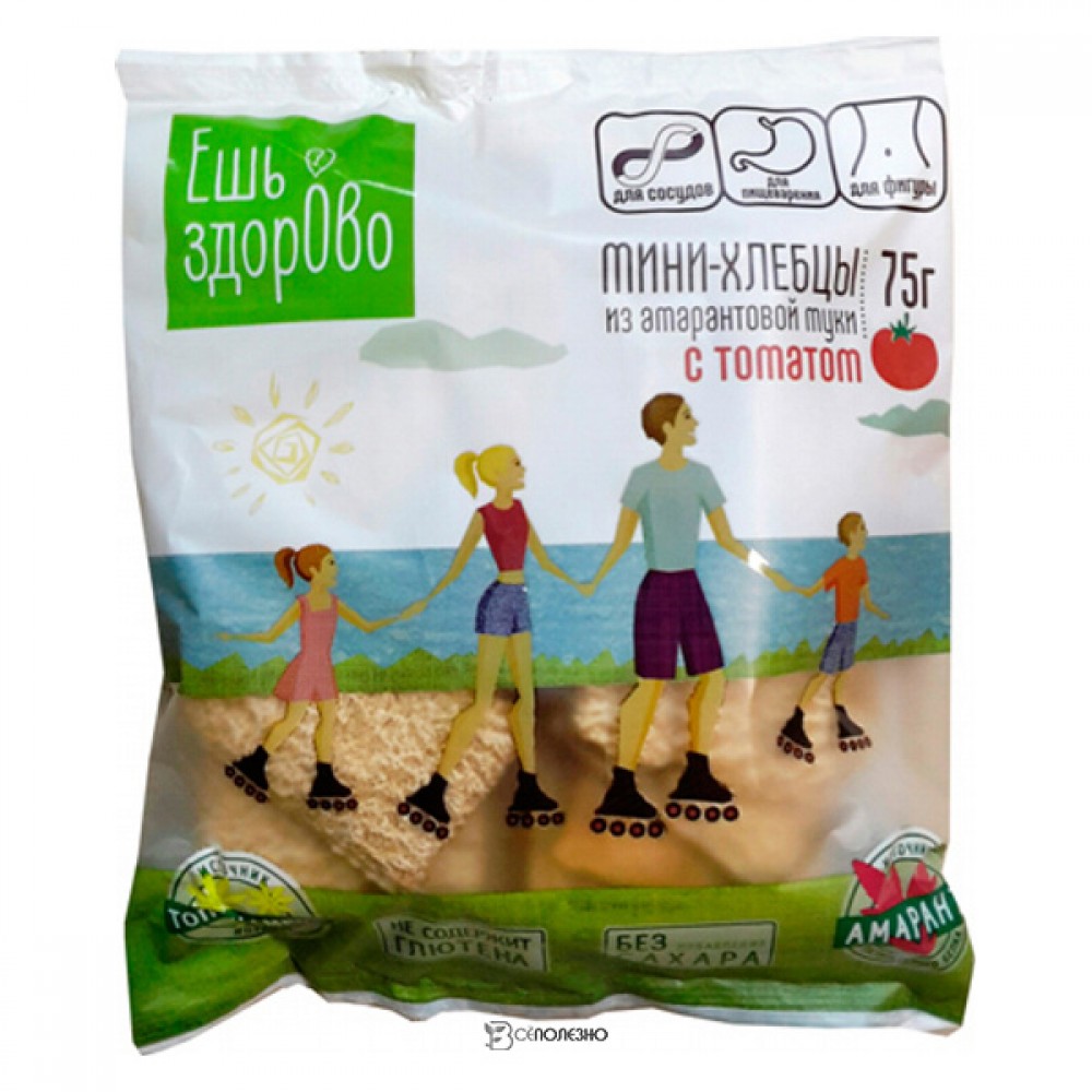 Мини-хлебцы С томатом Ешь здорово 75 г 111246