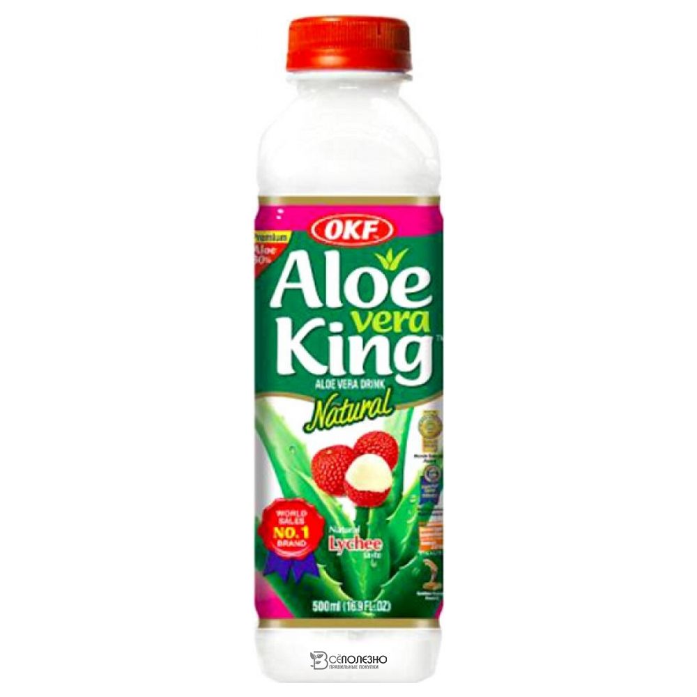 Напиток безалкогольный негазированный с ароматом личи Алоэ Вера Кинг Личи 500мл OKF 111274