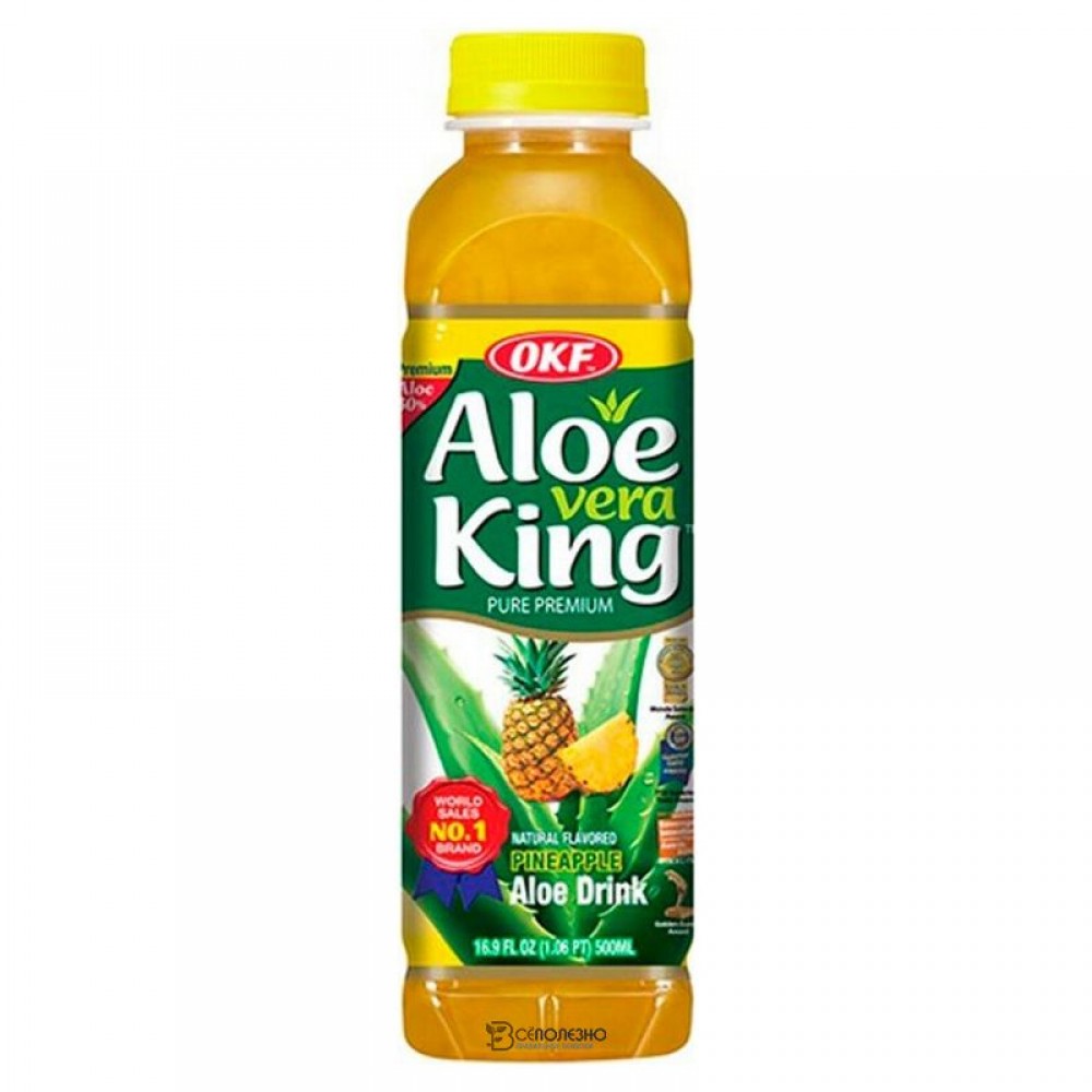 Напиток безалкогольный негазированный с ароматом ананаса Алоэ Вера Ананас без сахара 500мл OKF 111281