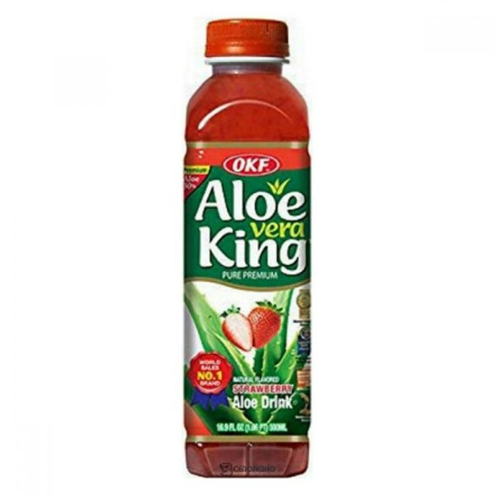 Напиток безалкогольный негазированный с ароматом клубники Алоэ Вера Клубника без сахара 500мл OKF 111283
