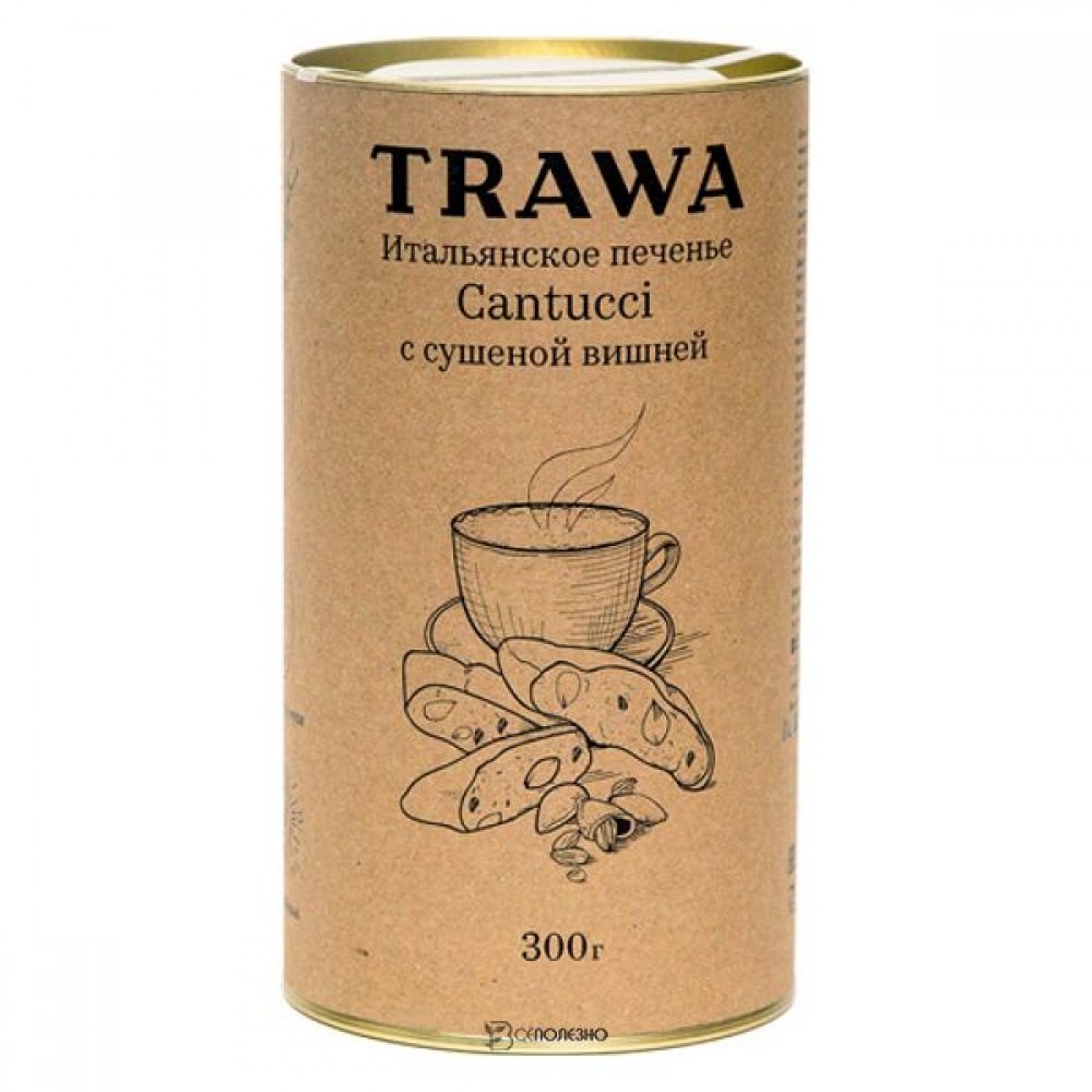 Печенье итальянское Кантуччи с сушёной вишней 300 г Trawa 111869