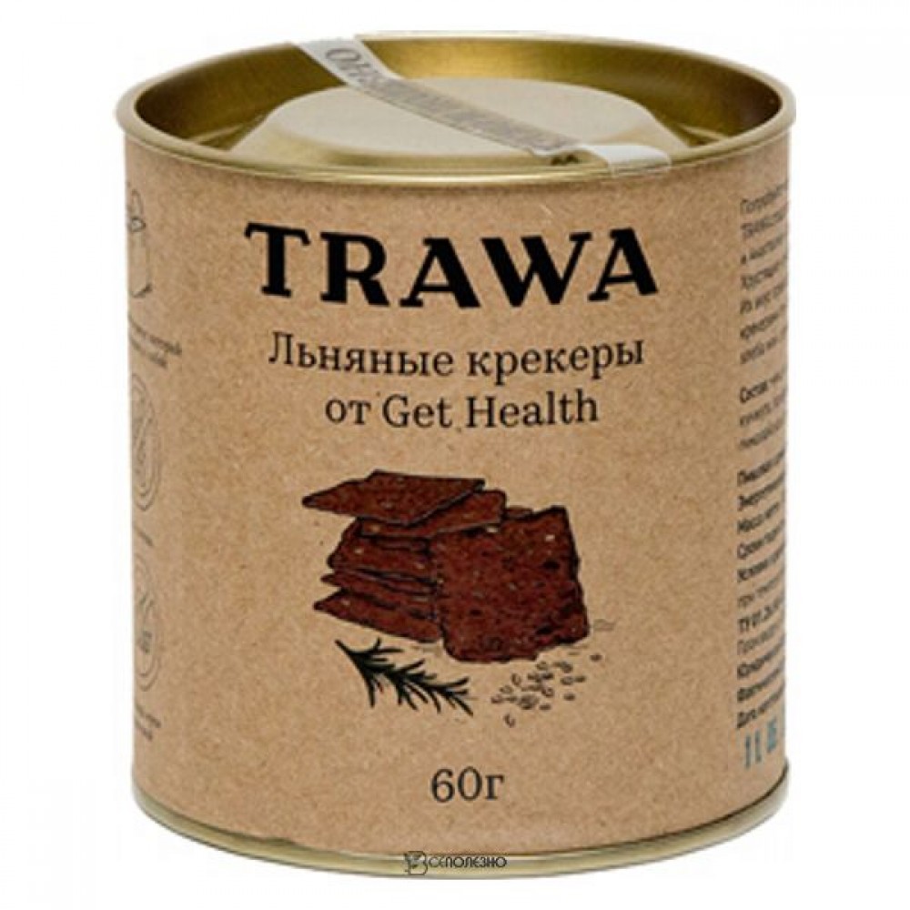 Крекеры льняные от Get Health 60 г Trawa 111877