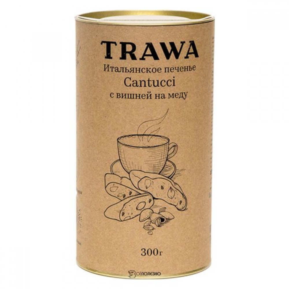 Печенье итальянское Кантуччи с вишней на меду 300 г Trawa 111888