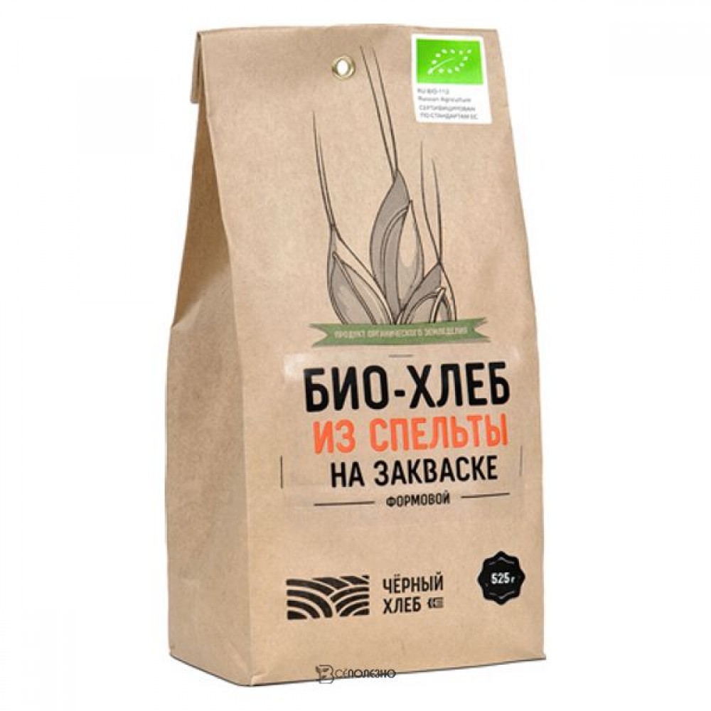 Био-хлеб из спельты на закваске формовой 525 г Чёрный хлеб 111948