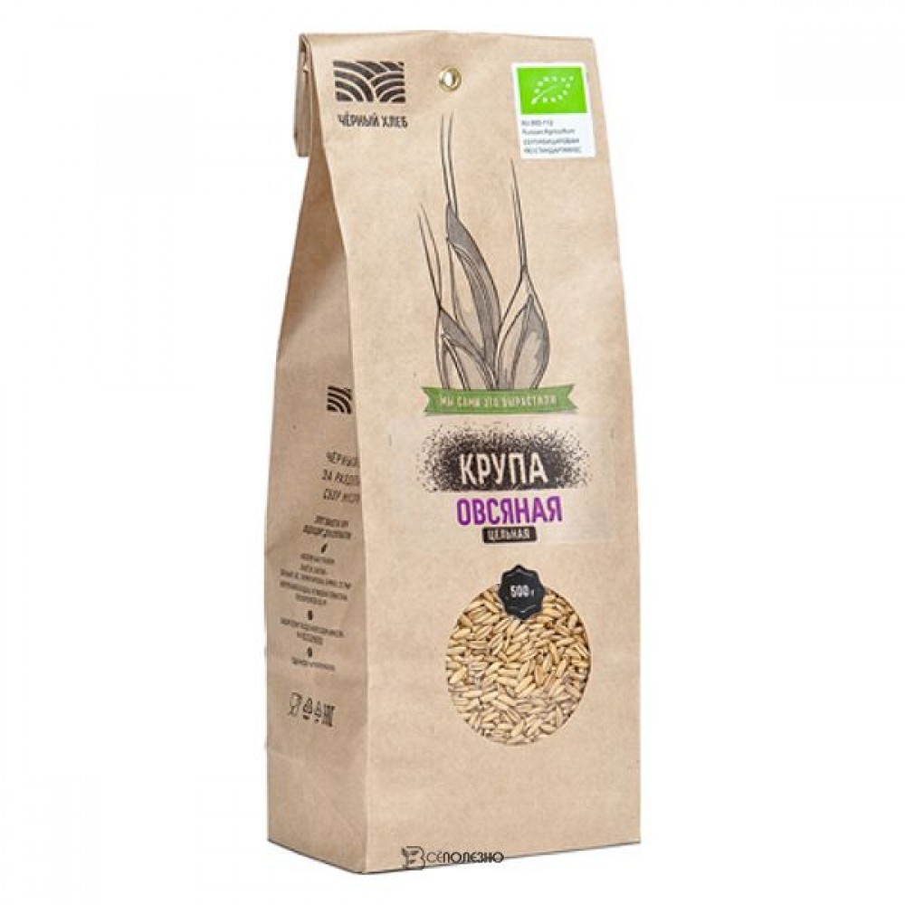 Крупа овсяная цельная био 500 г Чёрный хлеб 111969