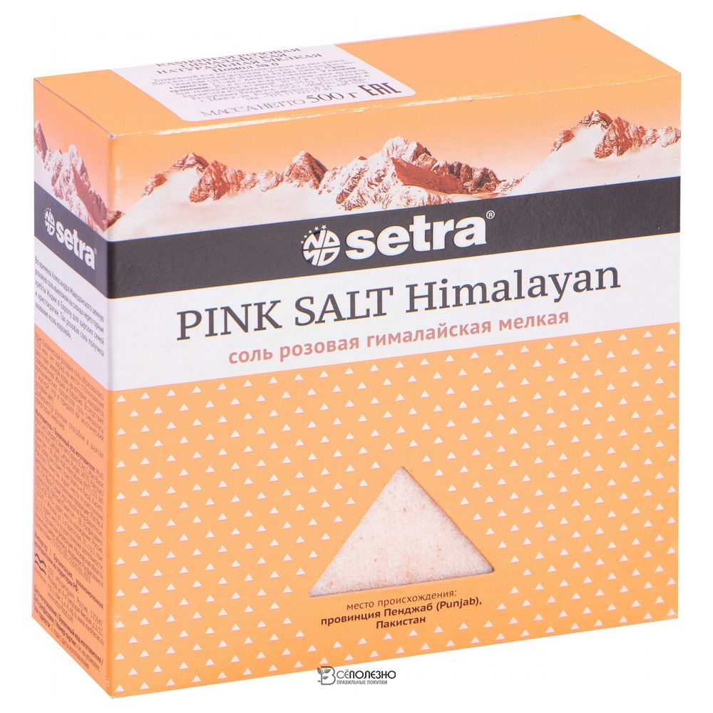 Соль розовая гималайская мелкая 500 г SETRA 112846