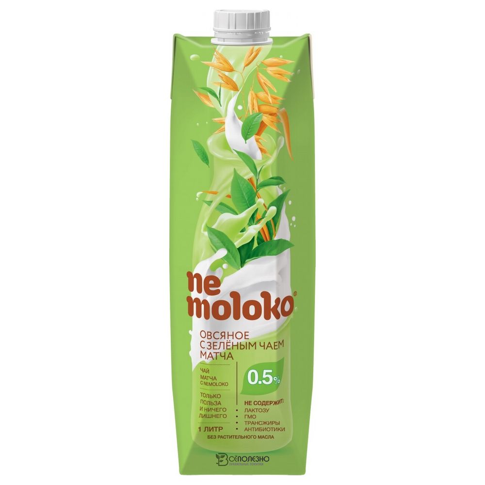 Овсяное с зелёным чаем матча 1000 мл NEMOLOKO 112896