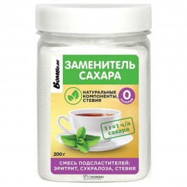Заменитель сахара Эритрит сукралоза стевия 200 г BOMBBAR 113074