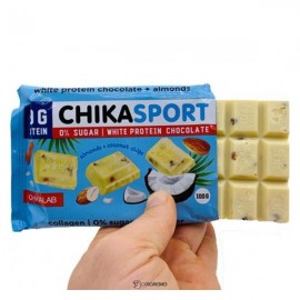 ChikaSport Шоколад белый с миндалем и кокосовыми чипсами 100 г CHIKALAB 113114