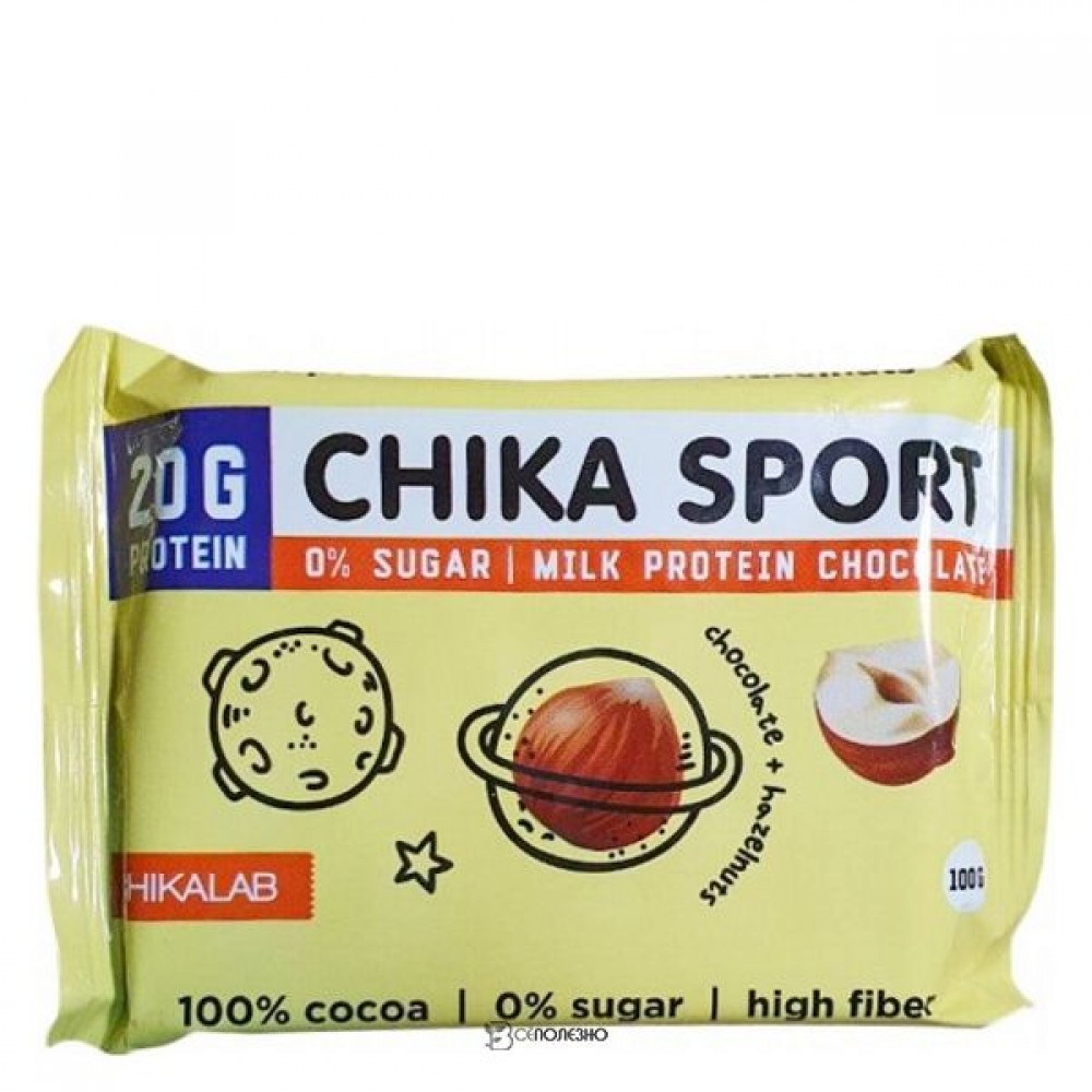 ChikaSport Шоколад молочный с фундуком 100 г CHIKALAB 113119