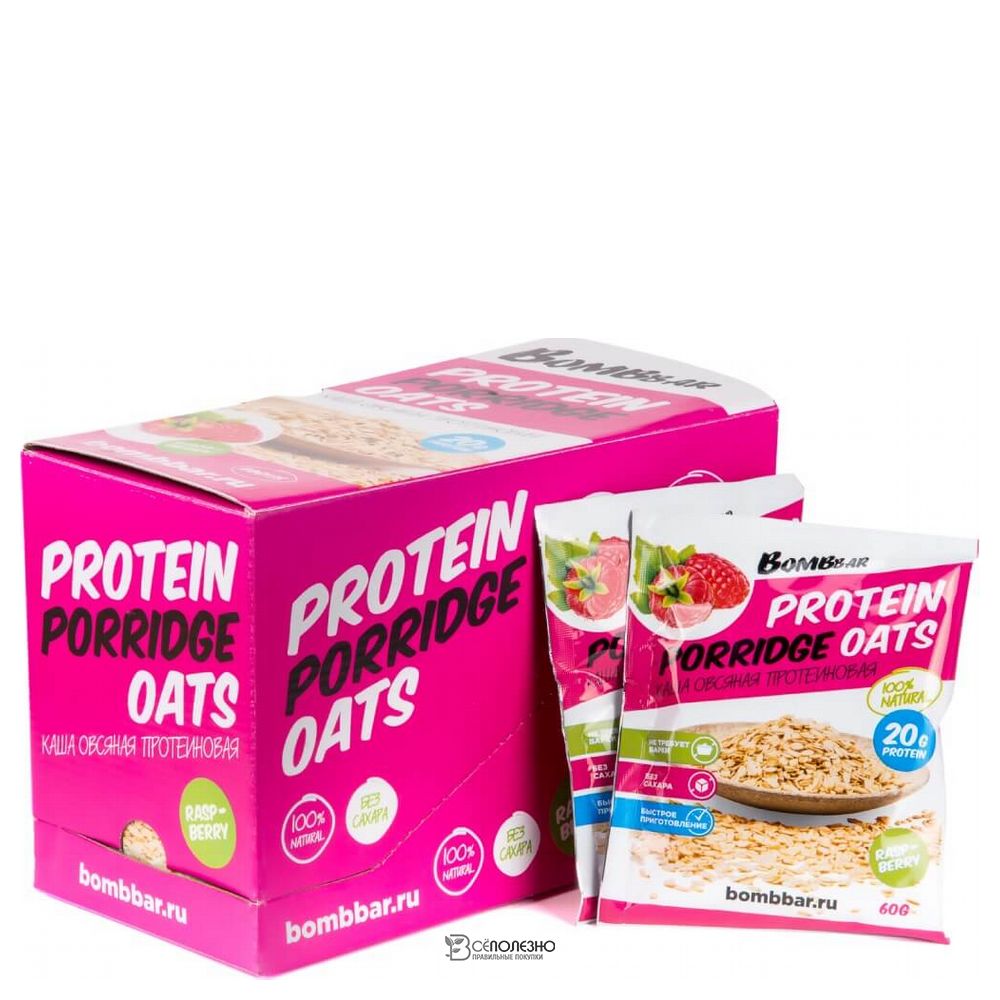 Овсяная каша быстрого приготовления Малиновая 60 г BOMBBAR 113169