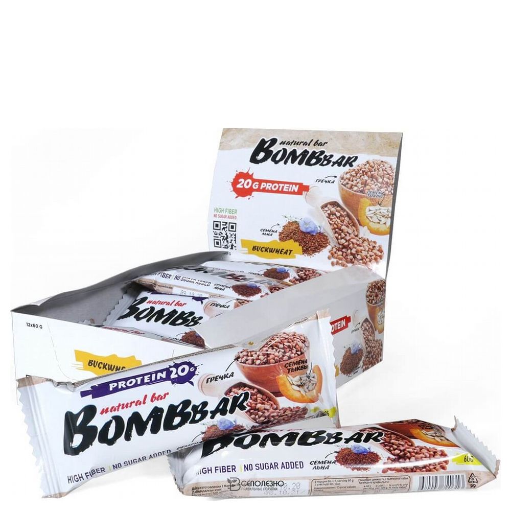 Батончик протеиновый ГРЕЧИШНЫЙ 60 г BOMBBAR 113185