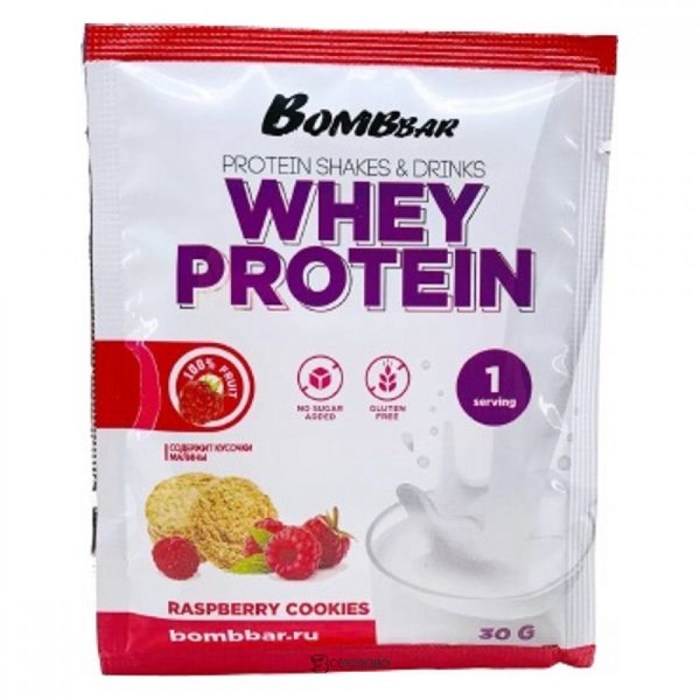 Порционный протеин Малиновое печенье 30 г BOMBBAR 113209
