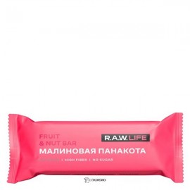 Батончик орехово-фруктовый Малиновая панакота 47 г RAW LIFE 113352