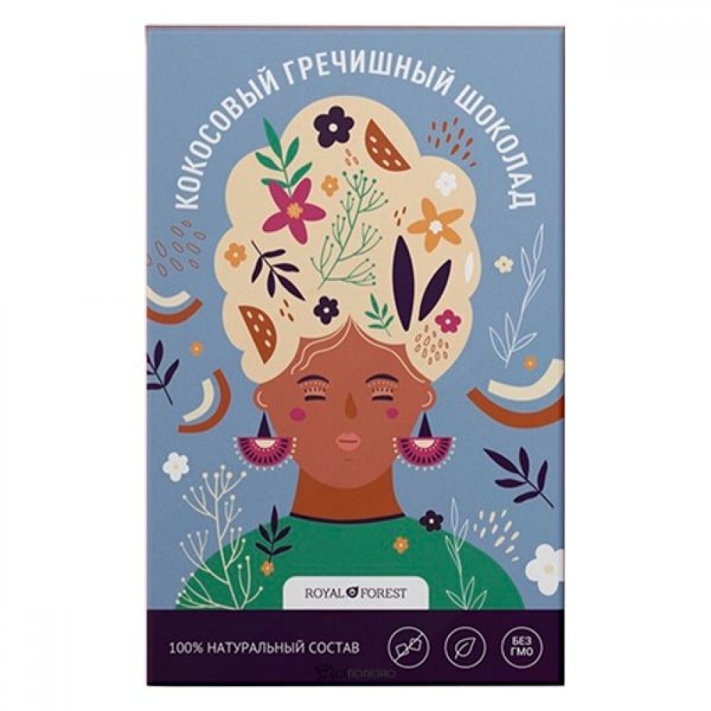Шоколад кокосовый Гречишный 50 г ROYAL FOREST 113364