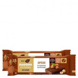Вафли глазированные Орехи в горьком шоколаде 26 г ВАСТЭКО 1134243