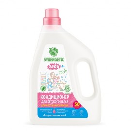 Кондиционер-ополаскиватель для детского белья Нежное прикосновение гипоаллергенный без отдушек 1500 мл SYNERGETIC 1134260