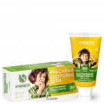 Детская зубная паста Клубничка и банан от 3 до 6 лет желтая 50 г SYNERGETIC 1134275