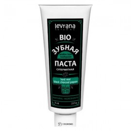 Зубная паста био супермятная Hard mint & black charcoal & papain 75 мл LEVRANA 1134294