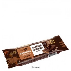 Вафли глазированные Двойной шоколад в горьком шоколаде 26 г ВАСТЭКО 1134310