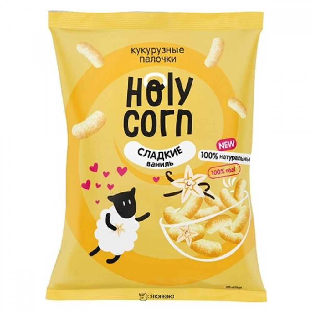 Палочки кукурузные Ваниль сладкие 50 г HOLY CORN 1134644