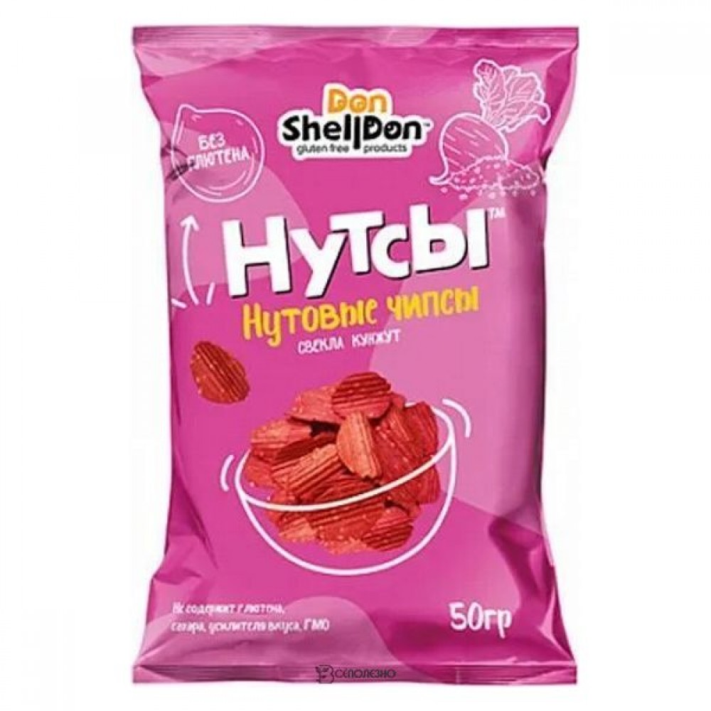 Безглютеновые чипсы со вкусом свеклы и кунжута 50 г НУТСЫ 1134655