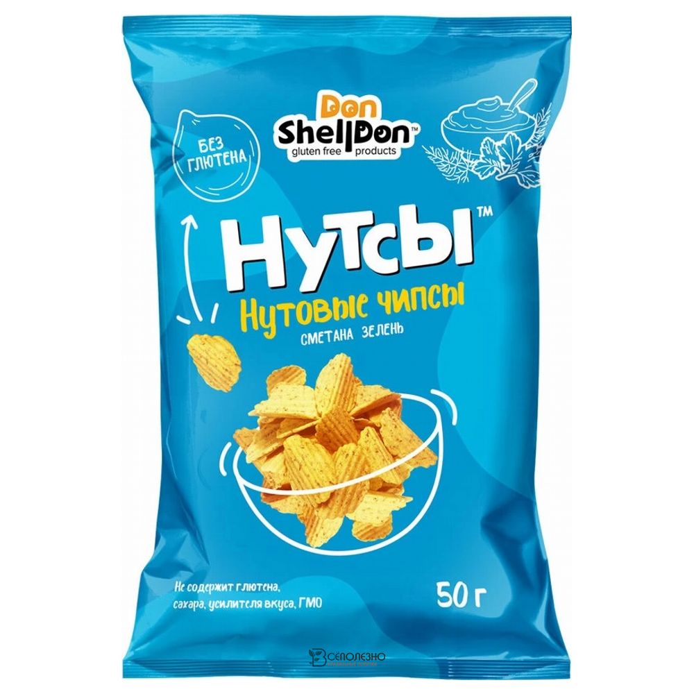 Безглютеновые чипсы со вкусом Сметаны и зелени 50 г НУТСЫ 1134656