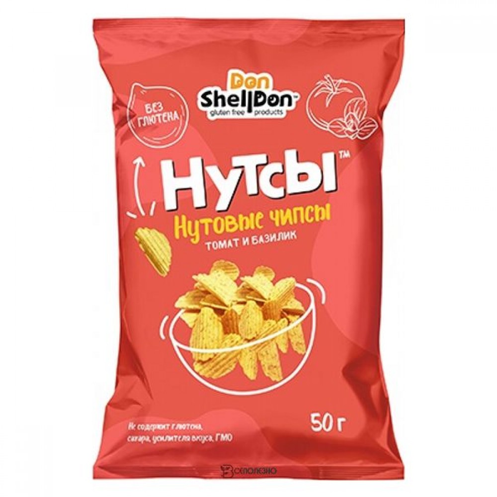 Безглютеновые чипсы со вкусом Томат и базилик 50 г НУТСЫ 1134658
