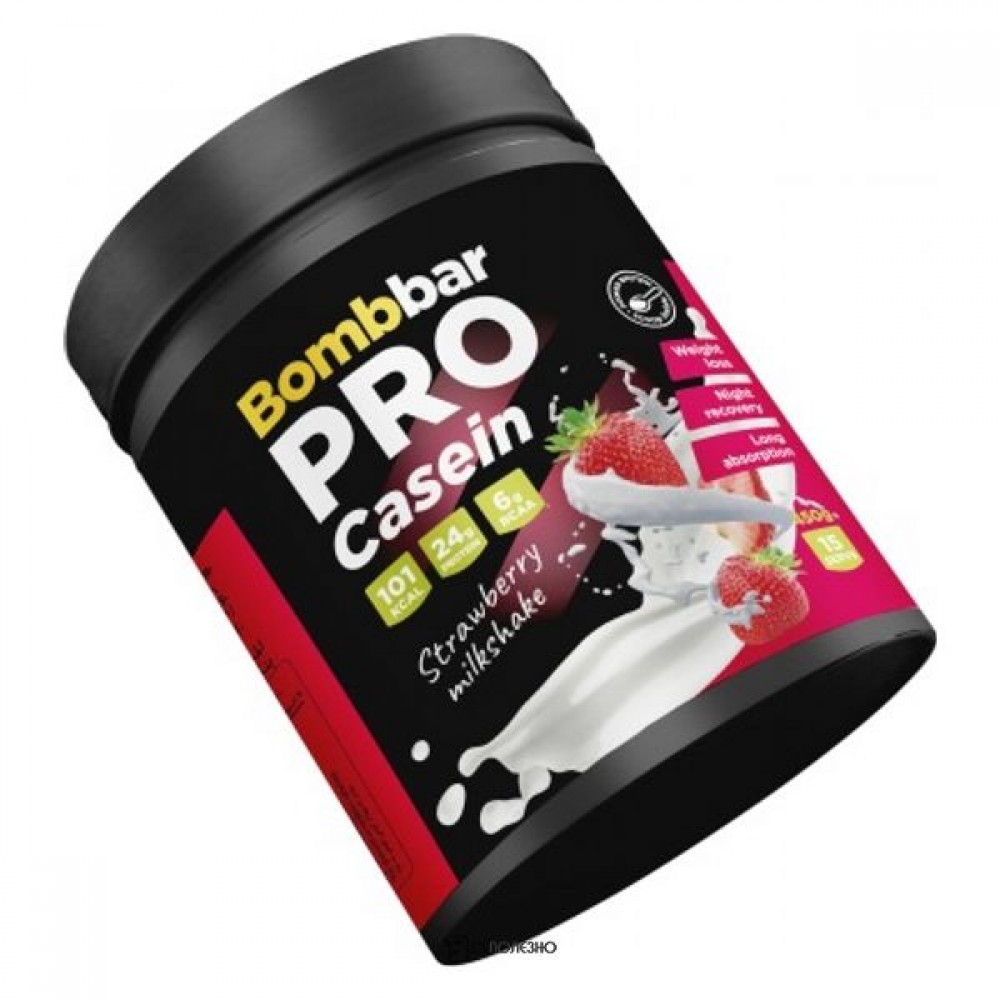 Коктейль казеиновый со вкусом Клубничный милкшейк 450 г BOMBBAR 1134771