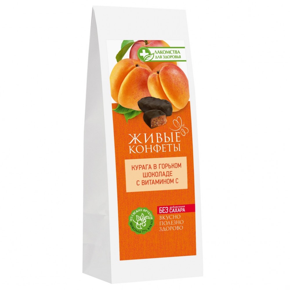 Конфеты Курага в горьком шоколаде с витамином С 120 г ЛАКОМСТВА ДЛЯ ЗДОРОВЬЯ 1135016