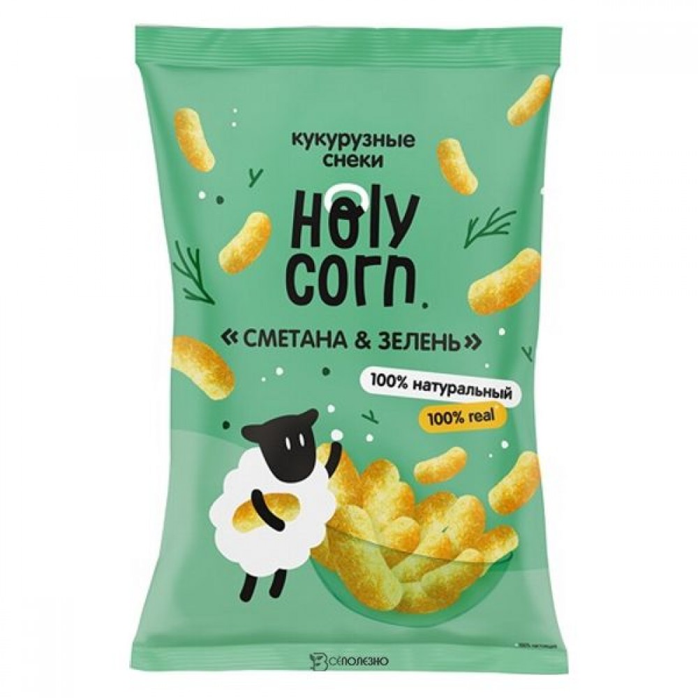 Снеки кукурузные Сметана и зелень 50 г HOLY CORN 1135277