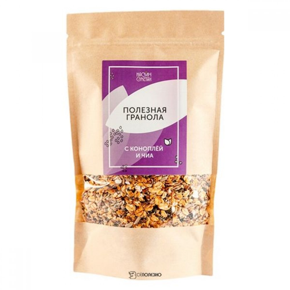 Полезная Гранола с коноплёй и чиа 250 г НАСТИН СЛАСТИН 1135733