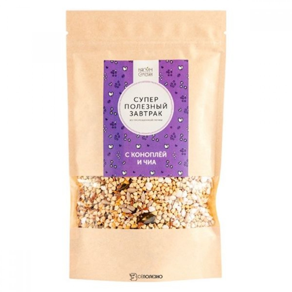 Суперполезный завтрак из пророщенной зелёной гречи с коноплёй и чиа 200 г НАСТИН СЛАСТИН 1135746