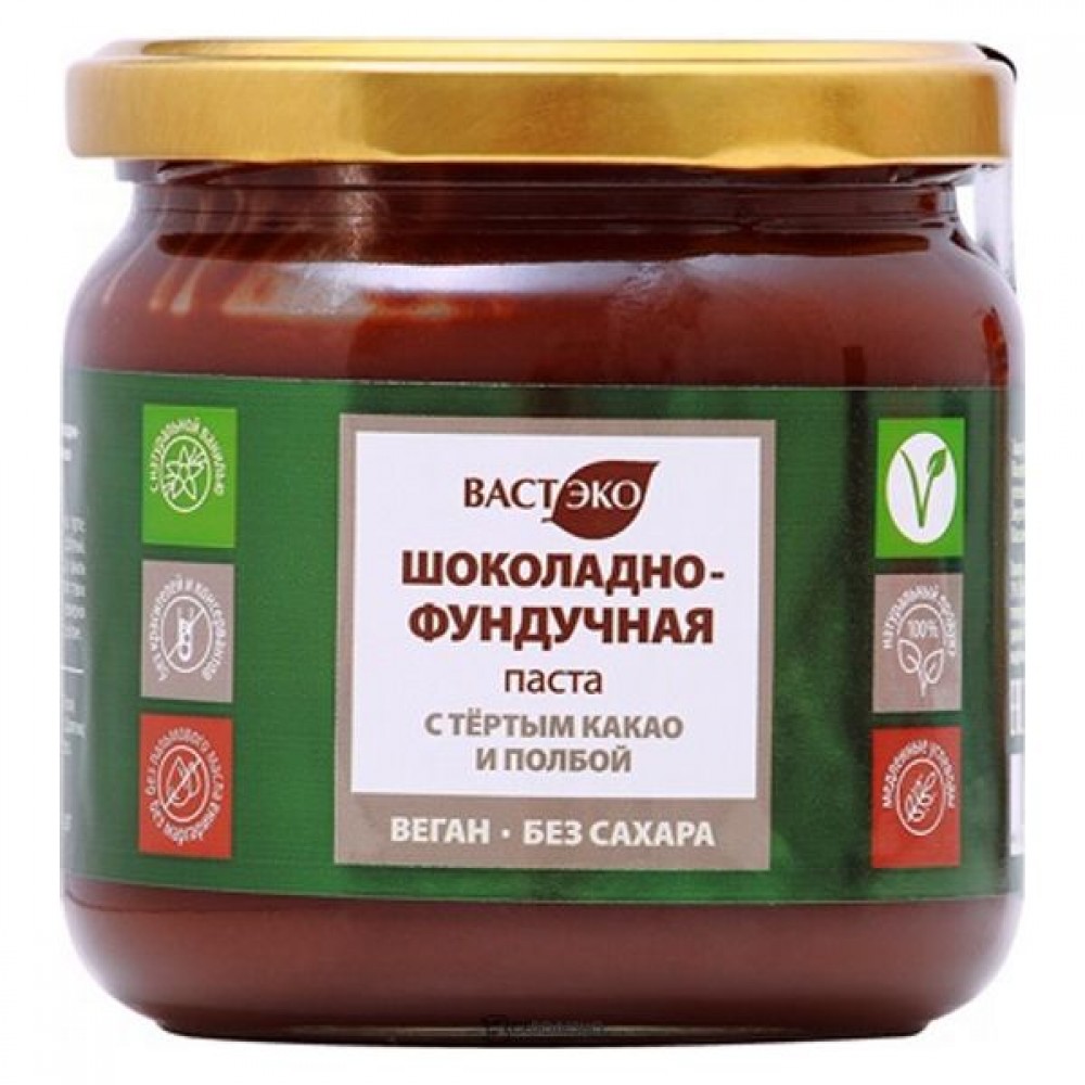 Паста шоколадно-фундучная с тёртым какао и полбой 380 мл ВАСТЭКО 1135768