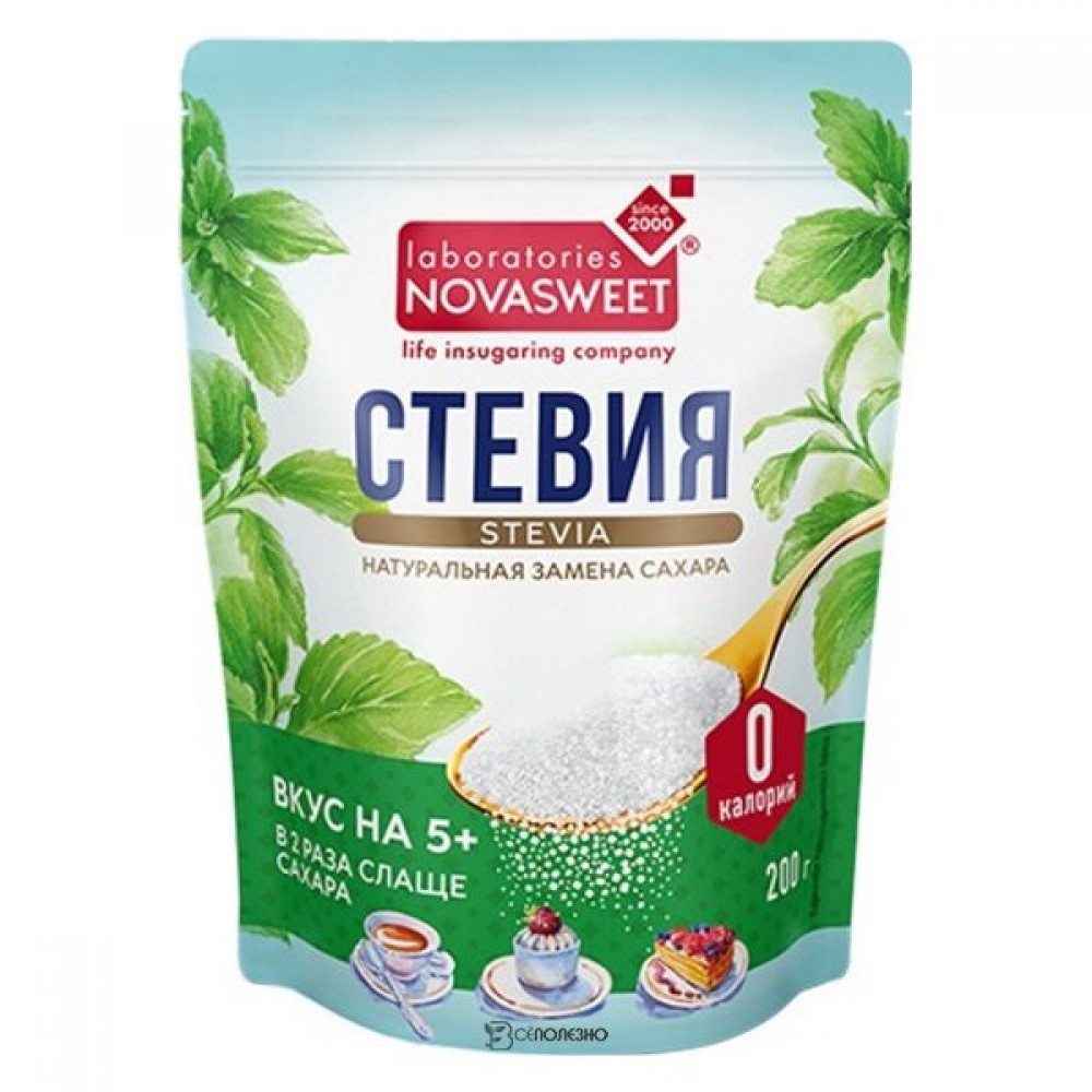 Стевия столовый подсластитель 2х слаще 200 г NOVASWEET 1135882