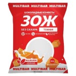 Конфеты шоколадные ЗОЖ с вкусом Тоффи без сахара 150 г MULTIBAR 1136179