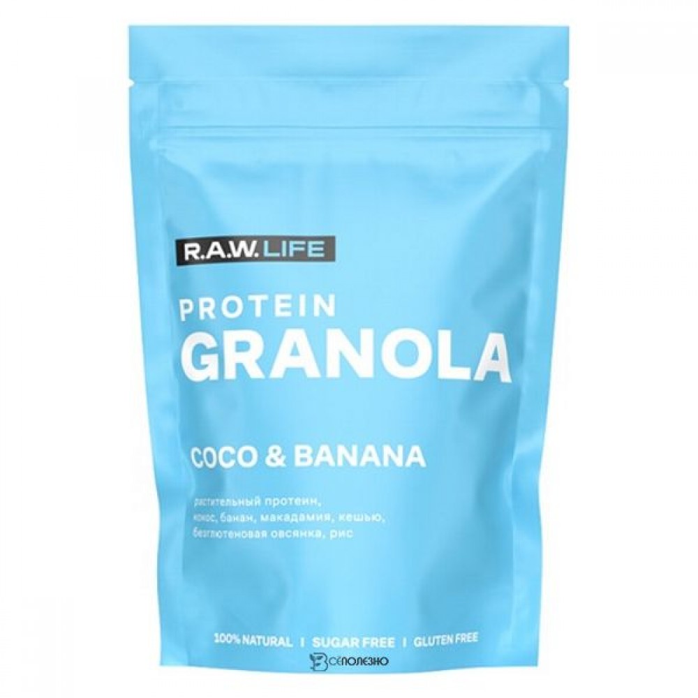 Гранола протеиновая PROTEIN GRANOLA COCO & BANANA 220 г RAW LIFE 1136210
