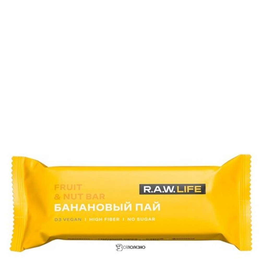 Батончик орехово-фруктовый Банановый пай 47 г RAW LIFE 1136248