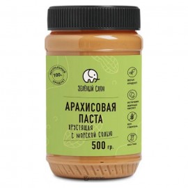 Арахисовая паста с кусочками с солью 300 г ЗЕЛЕНЫЙ СЛОН 1136342