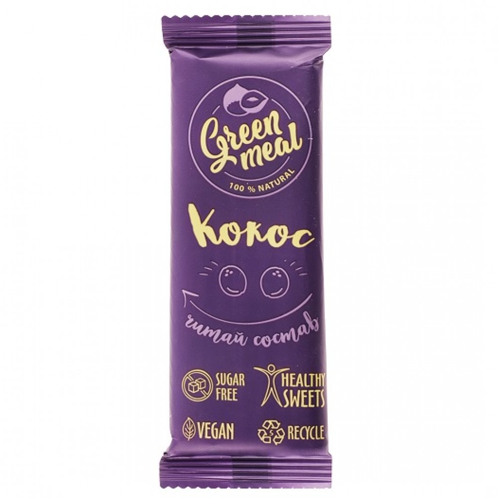 Батончик Кокос 50 г GREEN MEAL 1136424