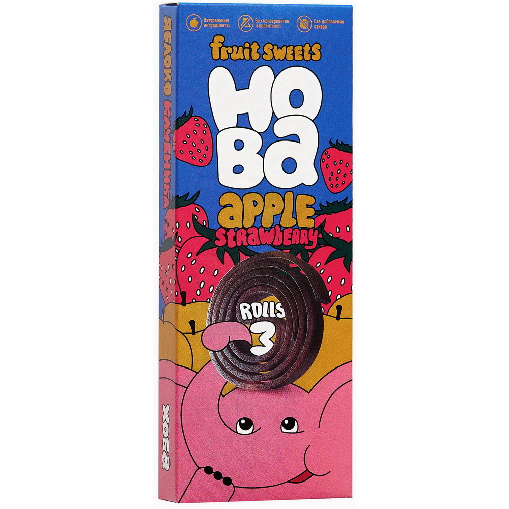 Конфеты фруктово-ягодные Яблоко-клубника 30 г ХОБА 1136449