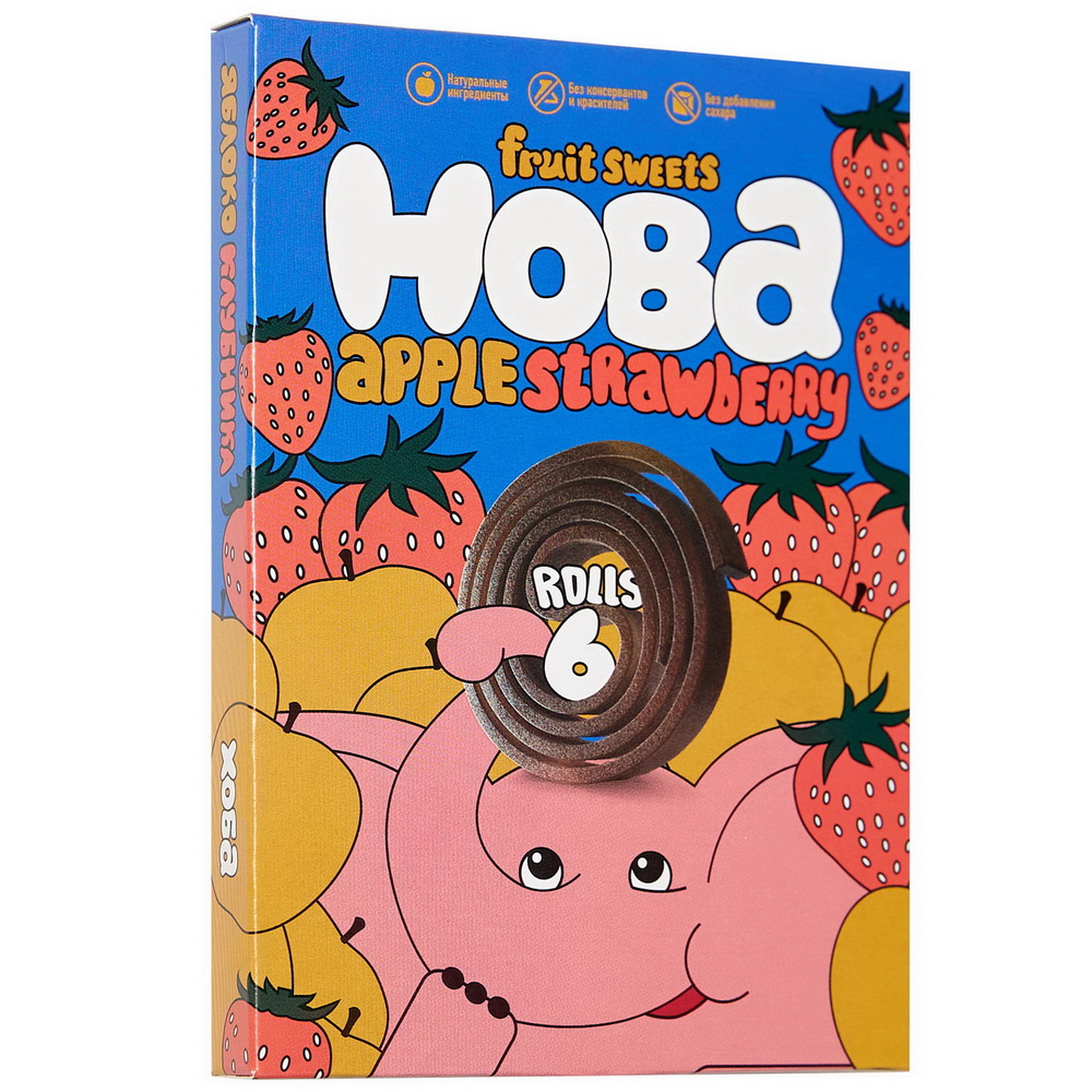 Конфеты фруктово-ягодные Яблоко-клубника 60 г ХОБА 1136455