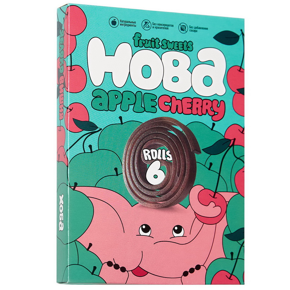 Конфеты фруктово-ягодные Яблоко-вишня 60 г ХОБА 1136456